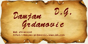 Damjan Grdanović vizit kartica